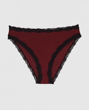 Women's La Senza Bikini Panty Underwear Red Burgundy | TPyohl1K