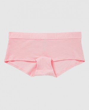 Women's La Senza Boyshort Panty Underwear Pink White | VzUT6ki0