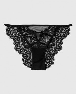 Women's La Senza Bumless Bikini Panty Lingerie Black | U7SkudS3