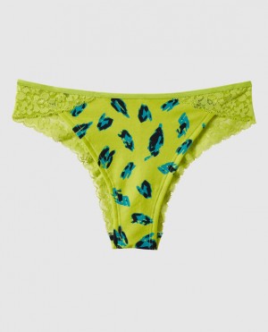 Women's La Senza Cheeky Panty Underwear Green Leopard | twa7mv92