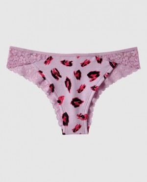Women's La Senza Cheeky Panty Underwear Pink Leopard | k77Eomm7