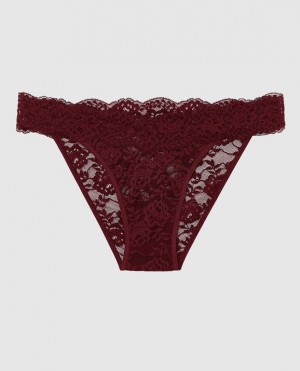 Women's La Senza Cheeky Panty Underwear Red Burgundy | iulGjjbA