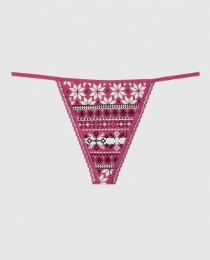 Women's La Senza G-String Panty Underwear Pink | UEEv2ckj