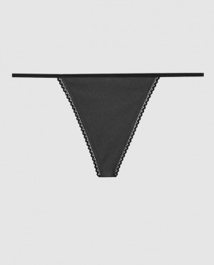 Women's La Senza G-String Panty Underwear Black | iSJTtBt9