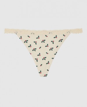 Women's La Senza G-String Panty Underwear Under the Mistletoe | 3611Dthy