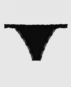 Women's La Senza G-String Panty Underwear Black | oER2jwQN