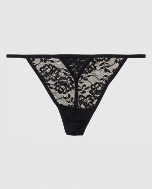 Women's La Senza G-String Panty Underwear Black | n6eCwjWo