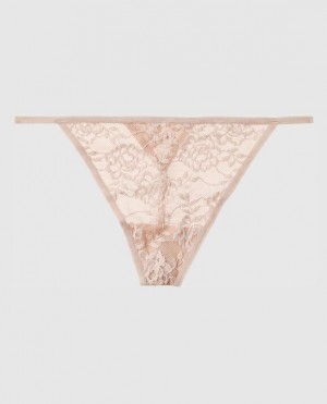 Women's La Senza G-String Panty Underwear Rosetan | FNEi8JLk