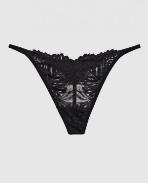 Women's La Senza G-String Panty Underwear Black | l4AAIitn