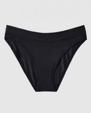 Women's La Senza High Leg Bikini Panty Underwear Black | 8tbcssLU