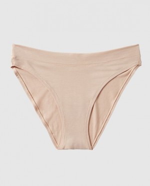 Women's La Senza High Leg Bikini Panty Underwear Rosetan | wNu2GTaF
