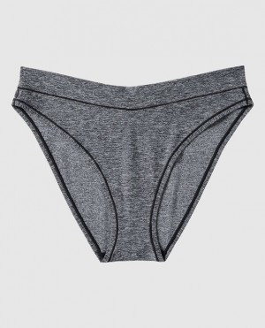Women's La Senza High Leg Bikini Panty Underwear Black | RV7IZNr3