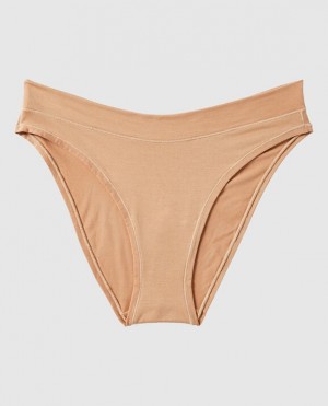 Women's La Senza High Leg Bikini Panty Underwear Pecan | utw3InDE