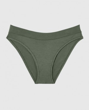Women's La Senza High Leg Bikini Panty Underwear Dark Forest | nX4KCIZx