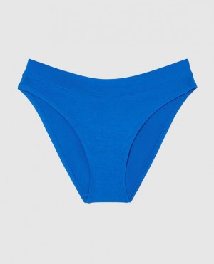 Women's La Senza High Leg Bikini Panty Underwear Deep Blue | fXaOWpcK