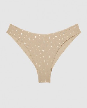 Women's La Senza High Leg Cheeky Panty Underwear Stardust Sparkle Rosetan | V7BP8lIA