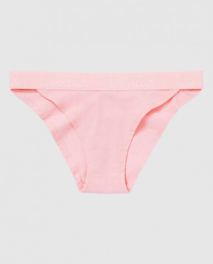 Women's La Senza High Leg Cheeky Panty Underwear Pink White | OuMKqIYu