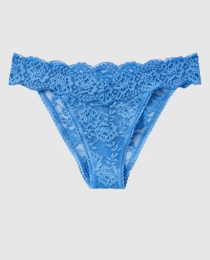 Women's La Senza High Leg Cheeky Panty Underwear AZURE Blue | NM6S5WGa