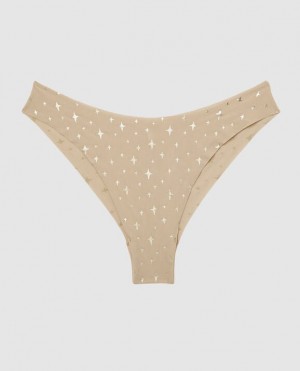 Women's La Senza High Leg Cheeky Panty Underwear Stardust Sparkle Rosetan | icohRnPd