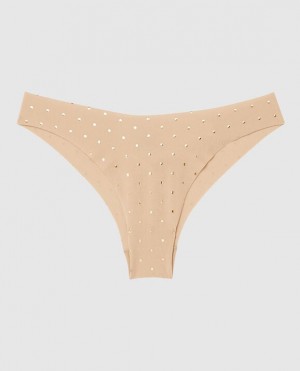 Women's La Senza High Leg Cheeky Panty Underwear Foiled Dot Rosetan | esgV6J6g