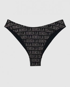 Women's La Senza High Leg Cheeky Panty Underwear Black | u60pQfp4