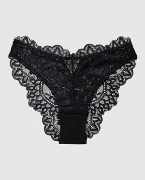 Women's La Senza High Leg Cheeky Panty Underwear Black | WvhlBWWS