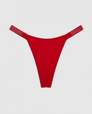 Women's La Senza High Leg Thong Panty Underwear Red | ZwixOITd