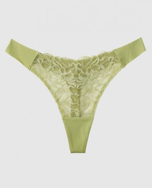 Women's La Senza High Leg Thong Panty Underwear Fern | bKez75Y6