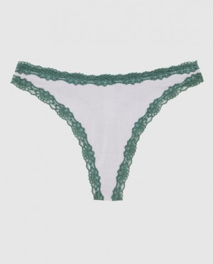 Women's La Senza High Leg Thong Panty Underwear Grey | XG5yNpuJ