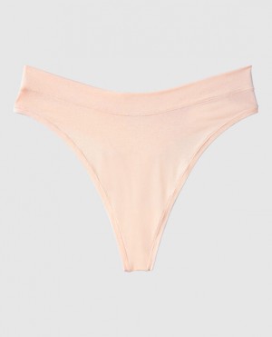 Women's La Senza High Leg Thong Panty Underwear Pink | iwn0e0bJ