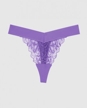 Women's La Senza High Leg Thong Panty Underwear Flower | h51UU4CM