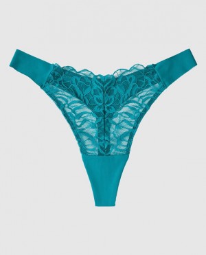 Women's La Senza High Leg Thong Panty Underwear Tahitian Tide | Oii1DKLa