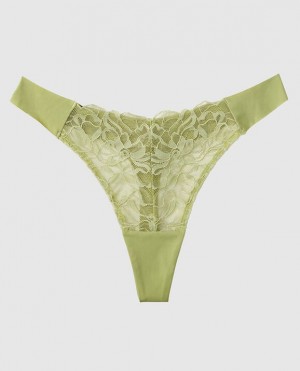 Women's La Senza High Leg Thong Panty Underwear Fern | WRmvrBf7