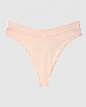 Women's La Senza High Leg Thong Panty Underwear Pink | l12EGnmL