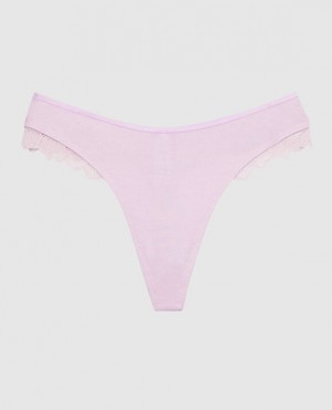 Women's La Senza High Leg Thong Panty Underwear Purple | RuUjQKWV