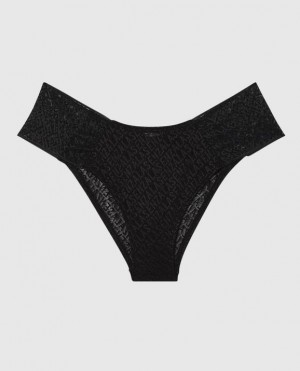 Women's La Senza High Waist Cheeky Panty Underwear Black | 5CZJNK4P