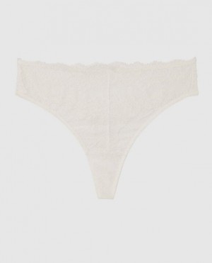 Women's La Senza High Waist Thong Panty Underwear White | ighgzLLB