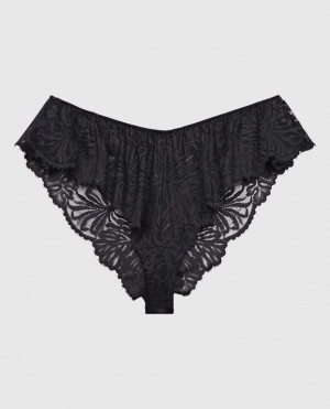 Women's La Senza Lace Cheeky Panty Underwear Black | UWqE4O28