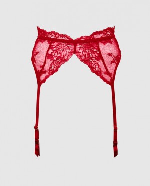 Women's La Senza Lace Garter Panty Lingerie Red | ttDORH5e