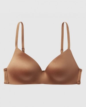 Women's La Senza Light Push Up Wireless Bras Caramel Kiss | ArHXhikI