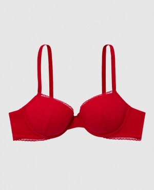 Women's La Senza Lightly Lined Demi Bras Red | DP0mbXXM