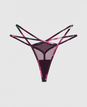 Women's La Senza Mesh G-String Panty Underwear Purple | k1Zj83Q1