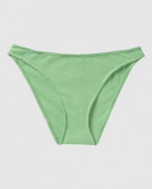Women's La Senza Ribbed Bikini Panty Underwear Mint | cWZRfpU7