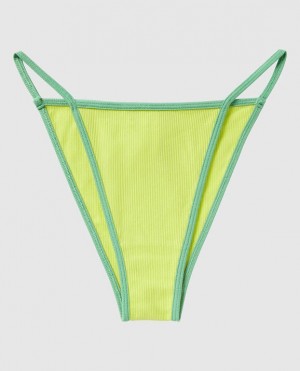 Women's La Senza Ribbed Mini Cheeky Panty Underwear Green | 0yy2USVy