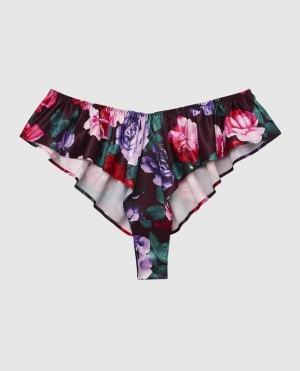 Women's La Senza Satin Panty Underwear After Hours Floral | ozeF3DZd