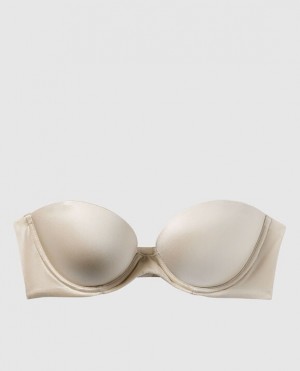 Women's La Senza Strapless Push Up Bras Brown | tCfqSxSN