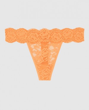 Women's La Senza Thong Panty Underwear Apricot | bTQ0NCPk