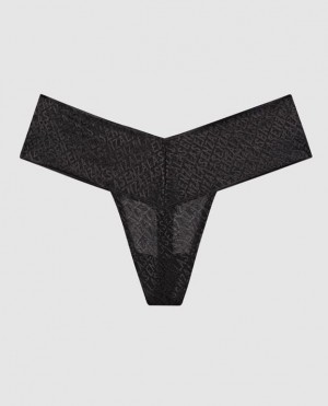 Women's La Senza Thong Panty Underwear Black | 0c6ur1EC