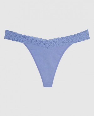 Women's La Senza Thong Panty Underwear Blue | QobyhIt7