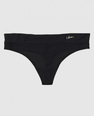 Women's La Senza Thong Panty Underwear Black | dB26Ieyg